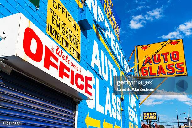 auto glass sign, tire repair sign, bodywork - bodywork stock pictures, royalty-free photos & images