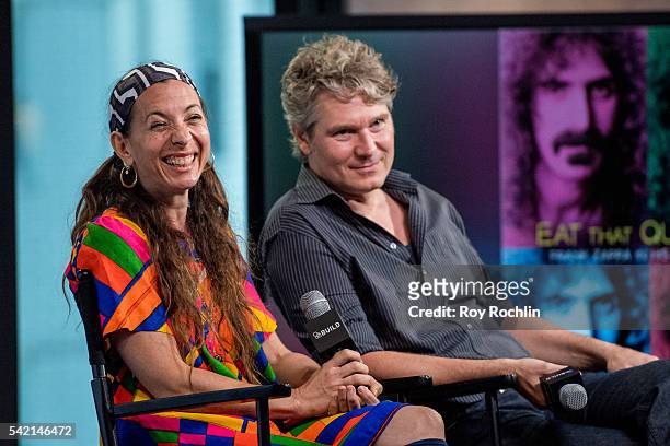 Moon Zappa and Thorsten Schutte discuss "Eat That Question: Frank Zappa In His Own Words" at AOL Studios In New York on June 22, 2016 in New York...