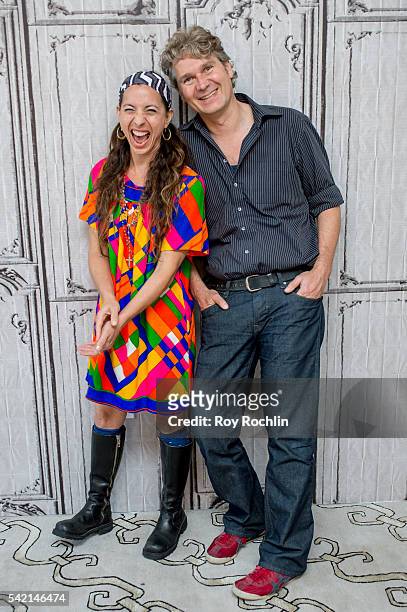 Moon Zappa and Thorsten Schutte discuss "Eat That Question: Frank Zappa In His Own Words" at AOL Studios In New York on June 22, 2016 in New York...