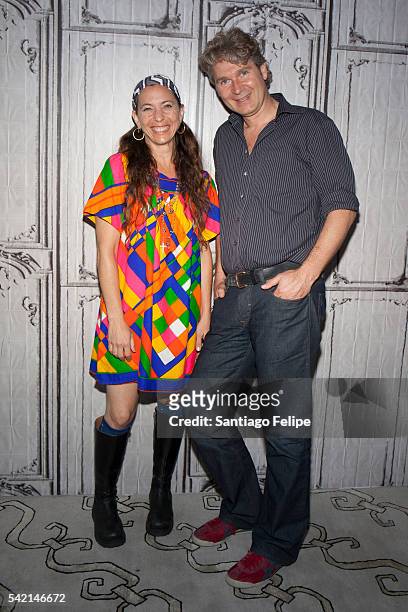 Moon Zappa and Thorsten Schotte attends AOL Build Presents "Eat That Question: Frank Zappa In His Own Words" at AOL Studios In New York on June 22,...