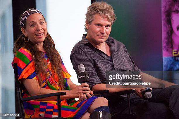Moon Zappa and Thorsten Schotte attend AOL Build Presents "Eat That Question: Frank Zappa In His Own Words" at AOL Studios In New York on June 22,...