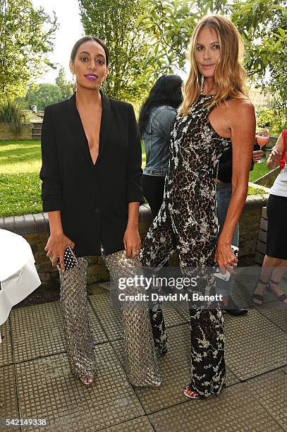 Solange Knowles and Elle Macpherson attend a private dinner hosted by Michael Kors to celebrate the new Regent Street Flagship store opening at The...