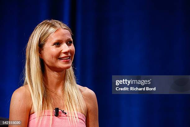 Actress Gwyneth Paltrow is interviewed by Stephen Sackur during a special live-recording 'Hard Talk' hosted by BBC World News during The Cannes Lions...