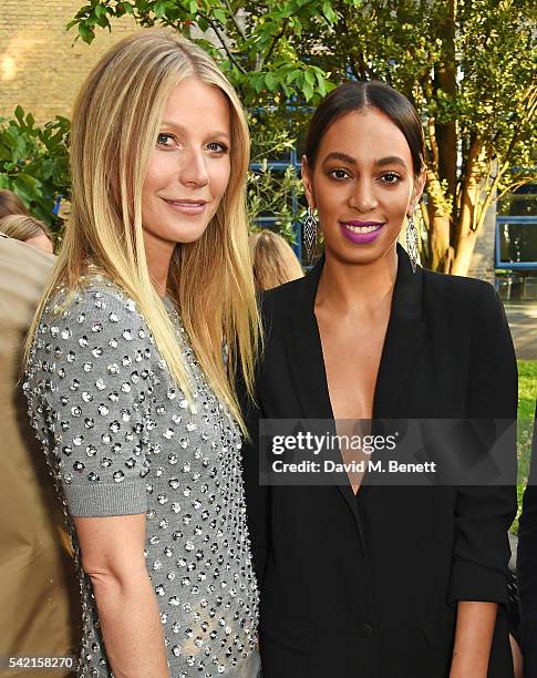 Gwyneth Paltrow and Solange Knowles attend a private dinner hosted by Michael Kors to celebrate the new Regent Street Flagship store opening at The...