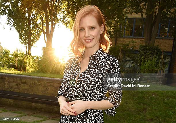 Jessica Chastain attends a private dinner hosted by Michael Kors to celebrate the new Regent Street Flagship store opening at The River Cafe on June...