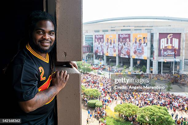 Cleveland resident Shawn Copeland arrived at a parking garage located at the corner of Huron Rd and Ontario at 7:00AM to watch the Cleveland...