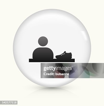 Shoe Maker icon on white round vector button Shoe Maker icon on white round vector button