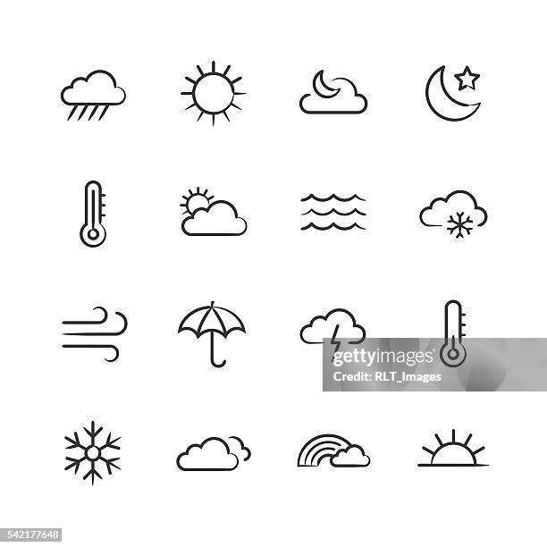 weather icons — sketchy series - lunar rainbow stock illustrations