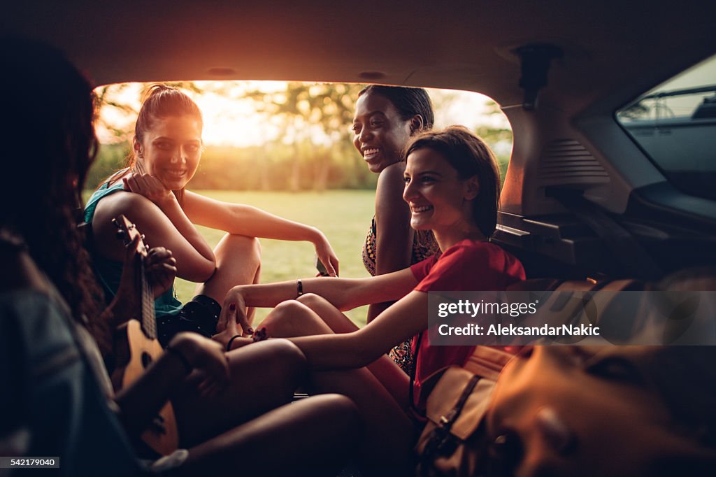 Girlfriends on a road trip