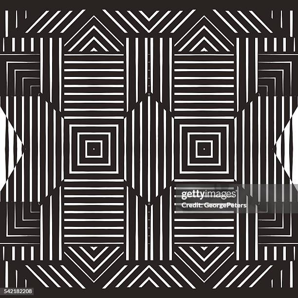 seamless geometric mirrored pattern - mirror maze stock illustrations