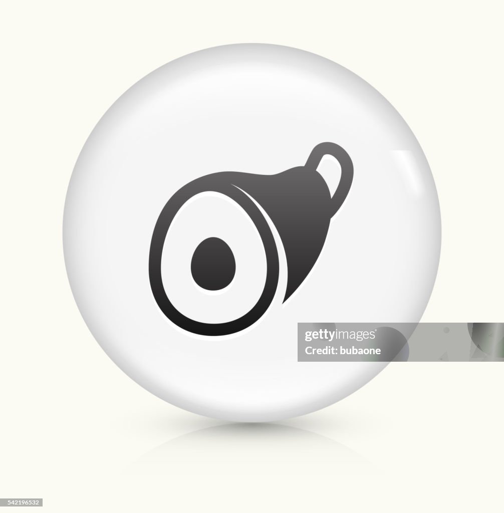 Ham icon on white round vector button