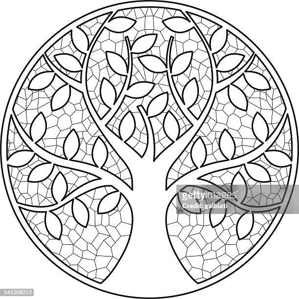 tree 1 - mandala stock illustrations