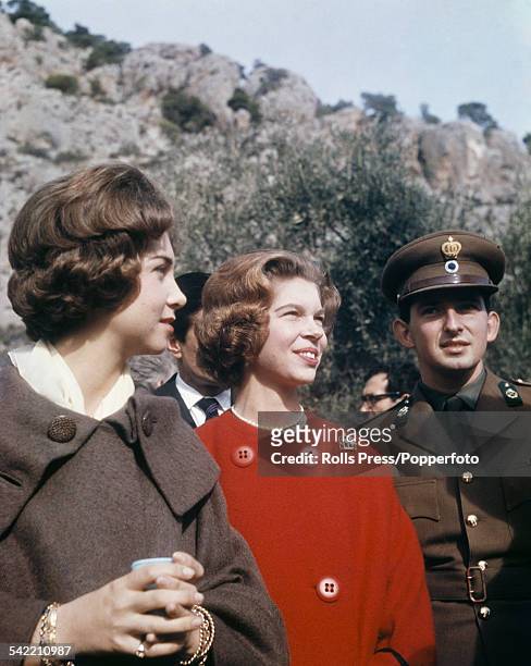 Princess Sophia of Greece and Denmark pictured with her sister, Princess Irene of Greece and Denmark circa 1962. Princess Sophia, after her upcoming...