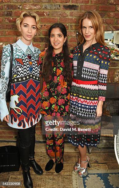 Sabine Getty, Noor Fares and Eugenie Niarchos attend a private lunch hosted by Mary Katrantzou and Anastasia Koutsioukis to celebrate summer with...