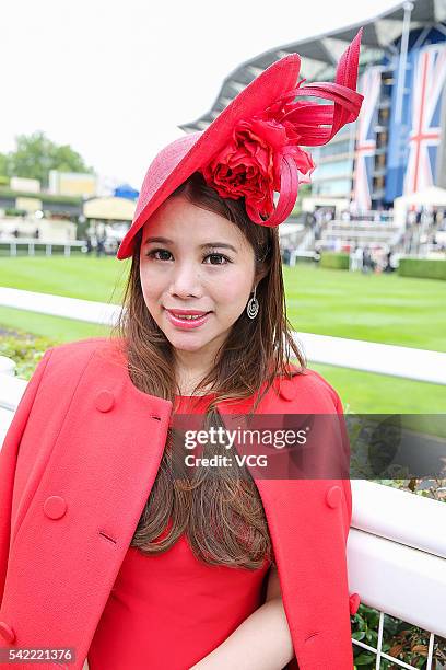 Socialite Wendy Yu attends day 5 of Royal Ascot at Ascot Racecourse on June 19, 2016 in Ascot, England.