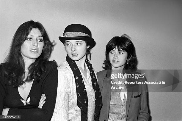 Italian actress Isabella Rossellini, Italian screenwriter Francesca Marciano and Italian TV author Mimma Nocelli during a photoshooting for TV show...