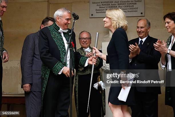 Architect Dominique Perrault, Member of "Academie Francaise", Gabriel de Broglie, President of Versailles Castle Catherine Pegard, Prince Karim Aga...