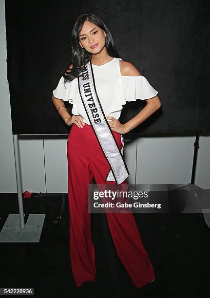 Miss Universe 2015 Pia Alonzo Wurtzbach poses at the WME-IMG booth during the Licensing Expo 2016 at the Mandalay Bay Convention Center on June 22,...