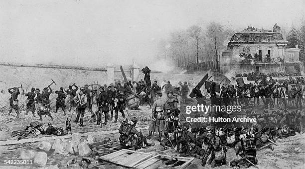 Elements of the French Armee de l'Est under General Auguste-Alexandre Ducrot prepare defensive positions against the Wurttemberg Division of the...