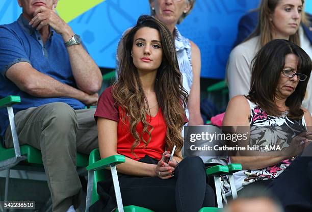 Andriani Michael, the girlfriend of Jack Wilshere of England during the UEFA EURO 2016 Group B match between Slovakia v England at Stade...