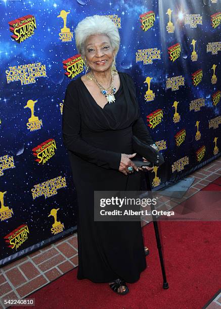 Actress Nichelle Nichols attends the 42nd annual Saturn Awards at The Castaway on June 22, 2016 in Burbank, California.