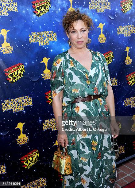 Actress Alex Kingston attends the 42nd annual Saturn Awards at The Castaway on June 22, 2016 in Burbank, California.