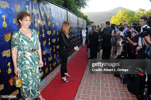 Actress Alex Kingston attends the 42nd annual Saturn Awards at The Castaway on June 22, 2016 in Burbank, California.