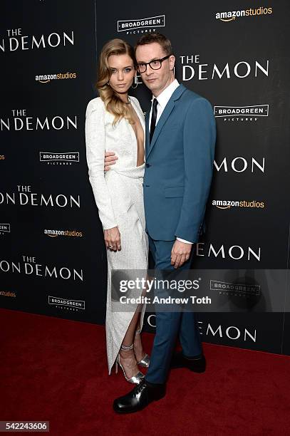Abbey Lee and Nicolas Winding Refn attend the "The Neon Demon" New York premiere at Metrograph on June 22, 2016 in New York City.