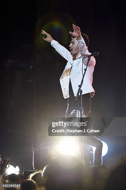 Joe Jonas of DNCE performs at KFC YUM! Center on June 22, 2016 in Louisville, Kentucky.