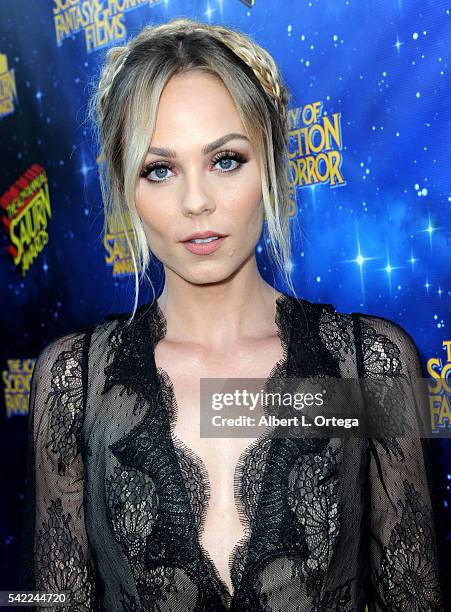 Actress Laura Vandervoort attends the 42nd annual Saturn Awards at The Castaway on June 22, 2016 in Burbank, California.