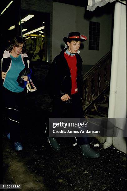 DAVID BOWIE AND HIS CHILDREN ON HOLIDAY IN GSTAAD