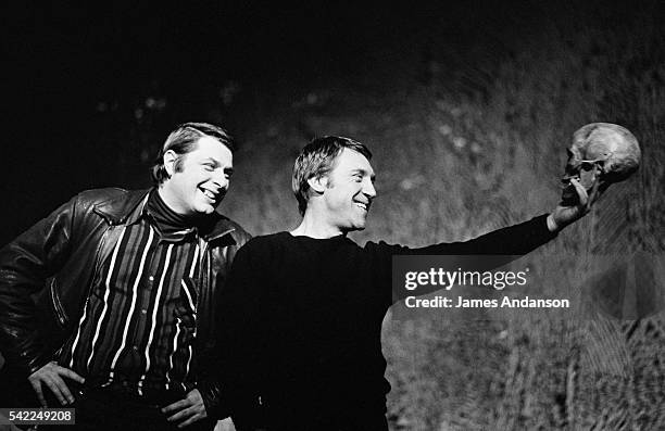 Vladimir Vysotsky , a Russian anti-establishment actor, poet, songwriter and singer in the Soviet Union, rehearses Shakespeare's Hamlet, directed by...