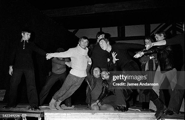 Vladimir Vysotsky , a Russian anti-establishment actor, poet, songwriter and singer in the Soviet Union, rehearses Shakespeare's Hamlet, directed by...