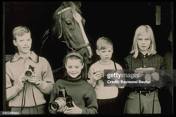 Prince Henri, Princess Margaretha, Prince Jean and Princess Marie-Astrid.