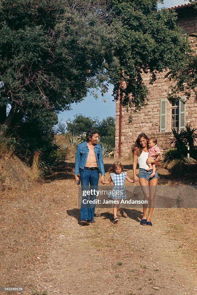 Serge Gainsbourg and Jane Birkin with family