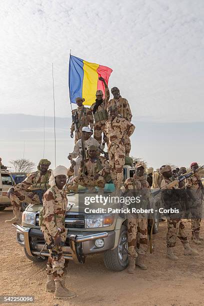 Chadian Army is seen in the area of Kidal as part of the Operation Serval and the African-led International Support Mission to Mali , an organized...