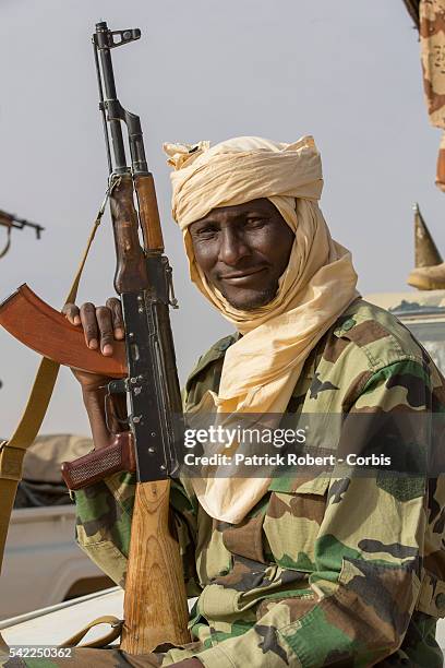 Chadian Army is seen in the area of Kidal as part of the Operation Serval and the African-led International Support Mission to Mali , an organized...