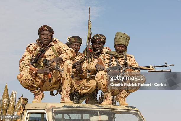 Chadian Army is seen in the area of Kidal as part of the Operation Serval and the African-led International Support Mission to Mali , an organized...