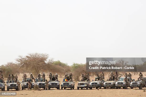 Chadian Army is seen in the area of Kidal as part of the Operation Serval and the African-led International Support Mission to Mali , an organized...