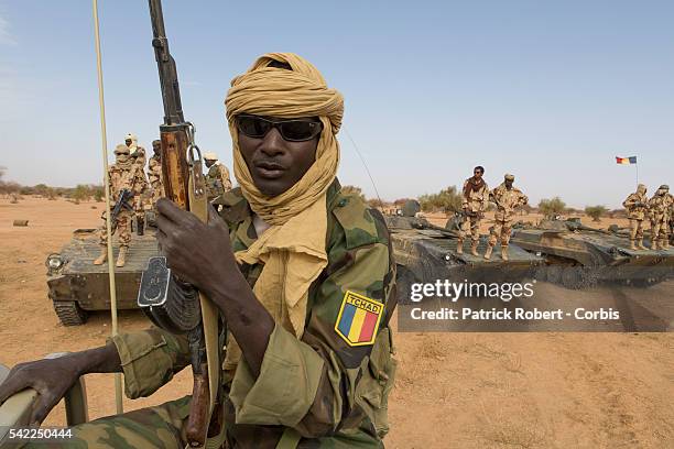 Chadian Army is seen in the area of Kidal as part of the Operation Serval and the African-led International Support Mission to Mali , an organized...