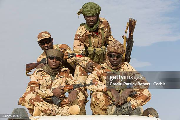 Chadian Army is seen in the area of Kidal as part of the Operation Serval and the African-led International Support Mission to Mali , an organized...