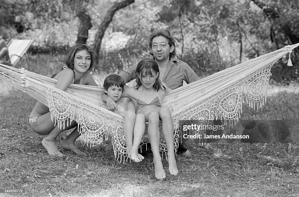 Serge Gainsbourg and Jane Birkin with family