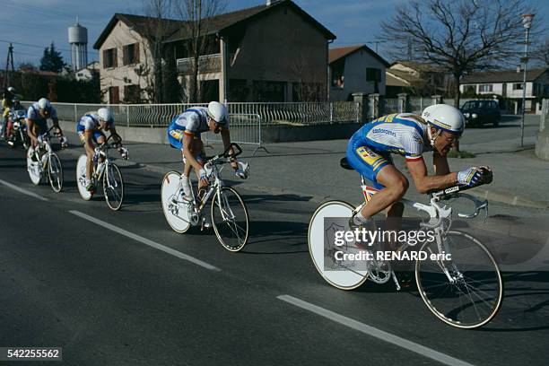 French road racing cyclist Laurent Fignon during the 1991 Paris-Nice.