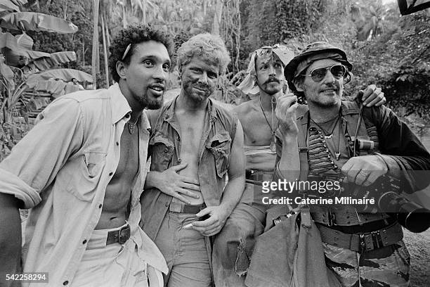 American actors Dennis Hopper on the set of the film Apocalypse Now, directed by Francis Ford Coppola and based on Joseph Conrad's novel Heart of...