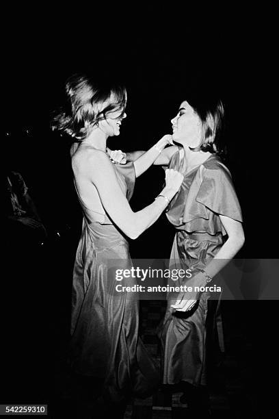 American actress and model Margaux Hemingway celebrates her 24th birthday with her sisiter, actress Mariel Hemingway, at Studio 54 in New York.