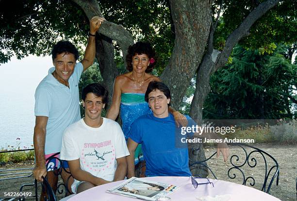 French singer Sacha Distel on holiday with his wife Francine and their sons Julien and Laurent at their house in Le Rayol on the French Riviera. |...