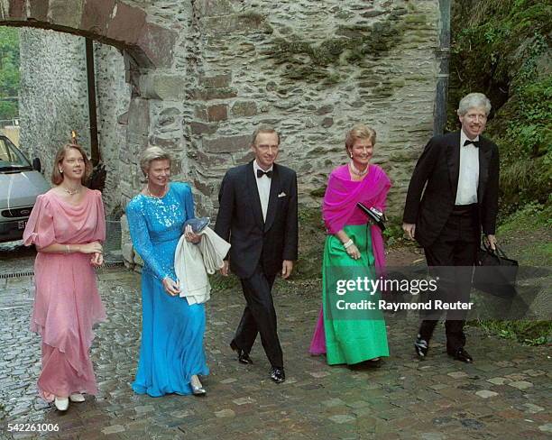 Marie Christine with parents Marie Astrid and Chr-istian of Hapsburg Lorraine, Princess Margaretha and her husband Prince Nicolas.