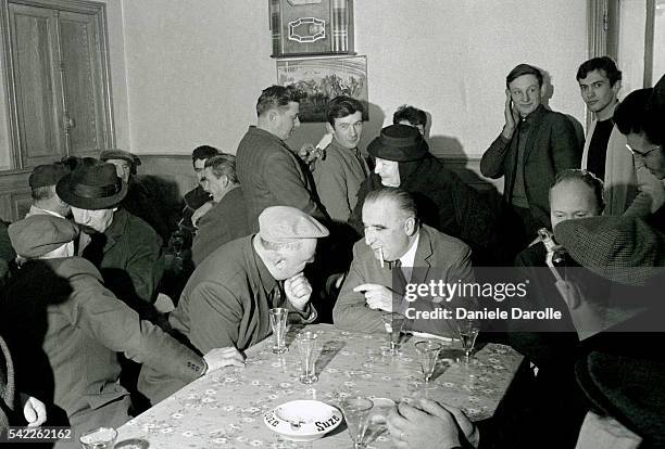 French Prime Minister Georges Pompidou during an official trip to the French department of Cantal.