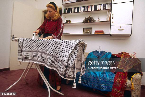 Soha Arafat Ironing Clothes at Home