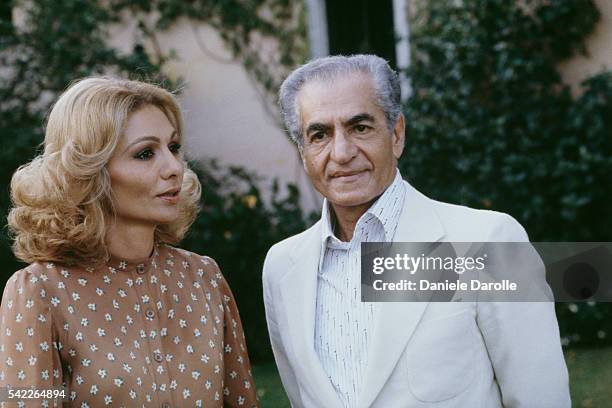 Mohammad Reza Pahlavi, Shah of Iran and his third wife Farah Diba during their exile in Cuernavaca, Mexico.